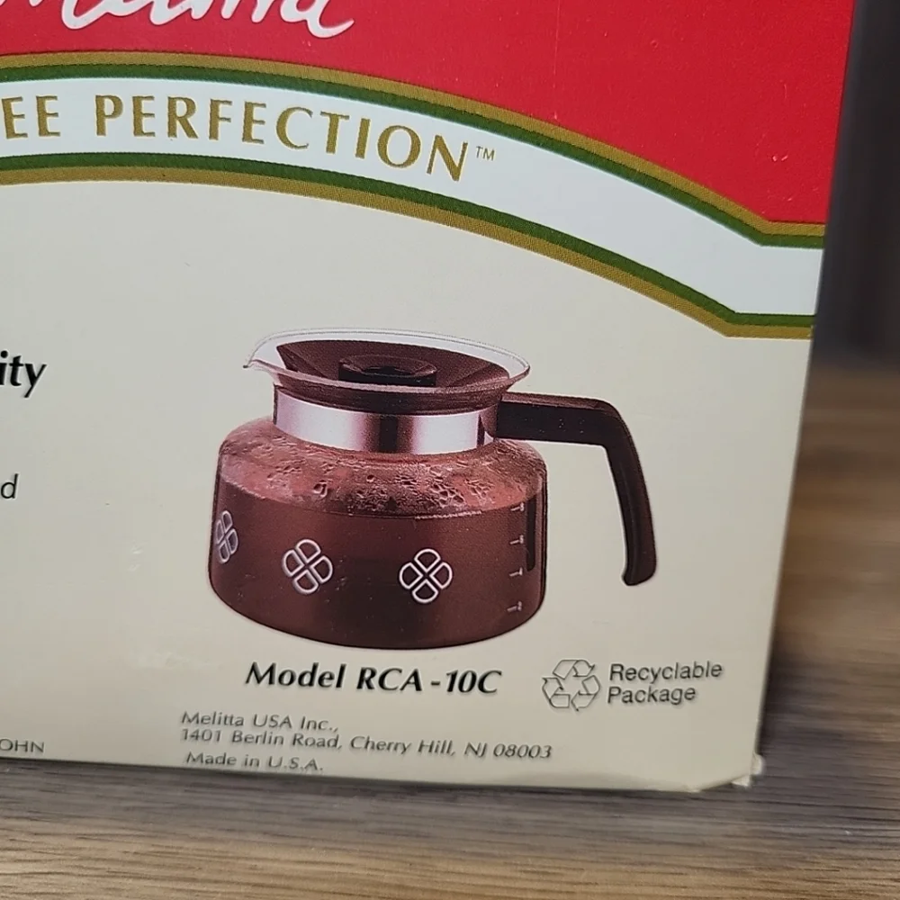 Vtg Melitta Coffee Perfection Universal Replacement Carafe Pot 10 Cup